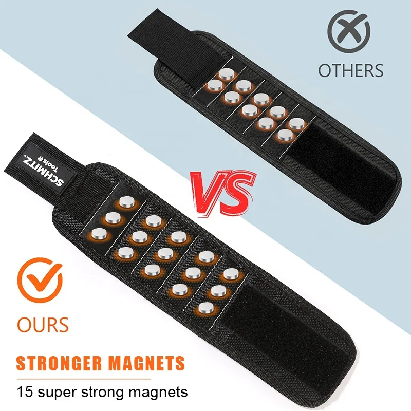 Customized Durable 1680D Organizer Holding Screws Strong Magnets Magnetic Wristband