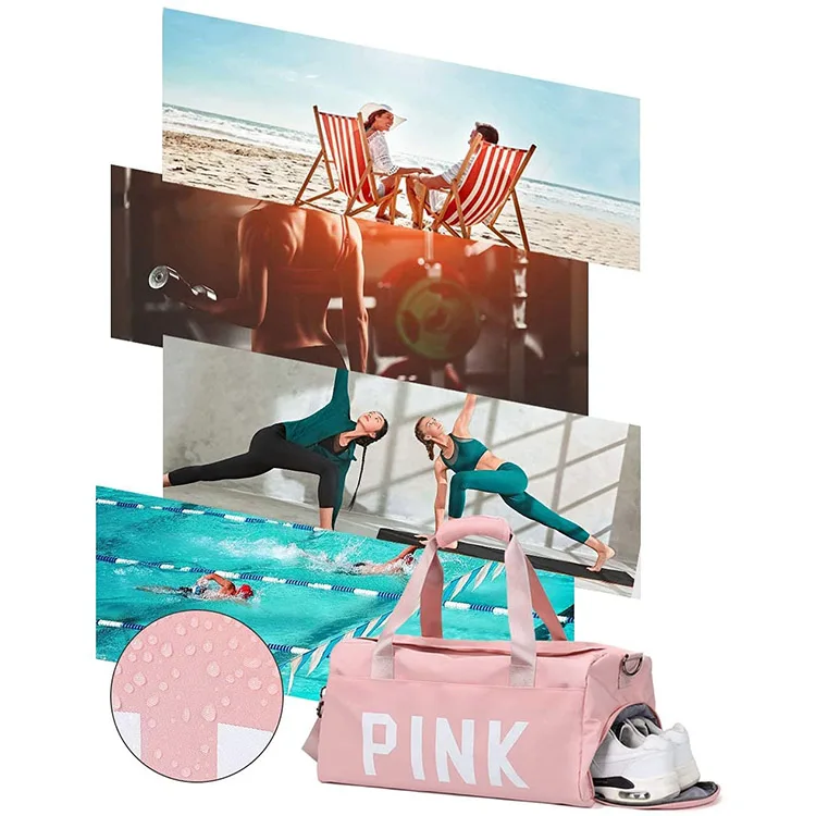 Роскошная розовая спортивная сумка для девочек с логотипом на заказ, оптовая продажа