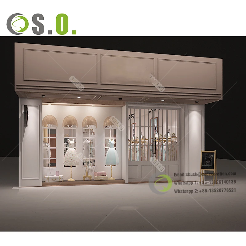 Women Clothing Store Design Wooden Display Rack Trendy Fashion Retail Boutique Custom Clothes Shop