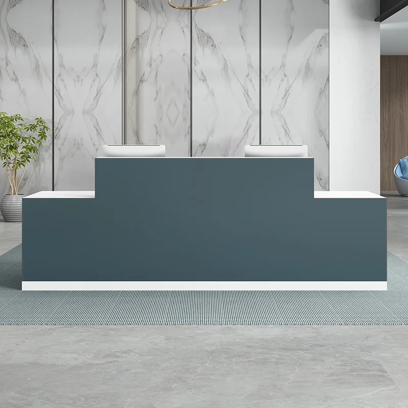 Custom Band and size Modern Commercial Office Front Reception Table Wooden High-End Design Reception Desks