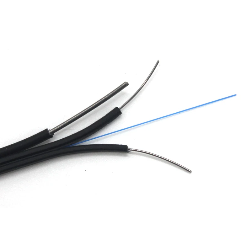1 2 4 6 cores FTTH Fiber Cable Steel Messenger Outdoor Optical Fiber Cable FTTH Fiber Optic Drop Cable