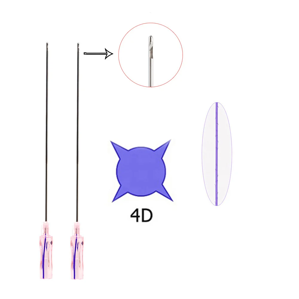 Абсорбируемая 18 г 120 мм PDO Cog 4d резьба W Cannula для лифтинга лица