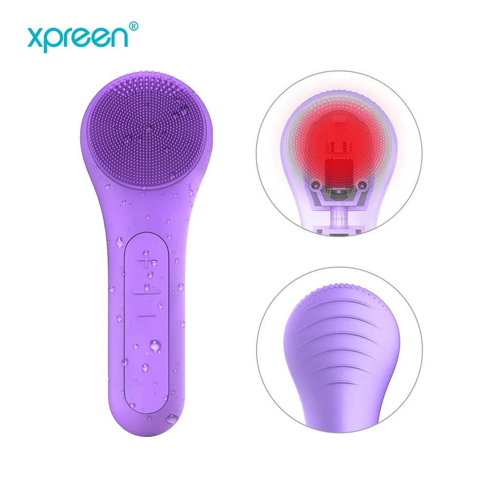 Электрическая силиконовая ультразвуковая щетка для чистки лица с массажем Mini usb