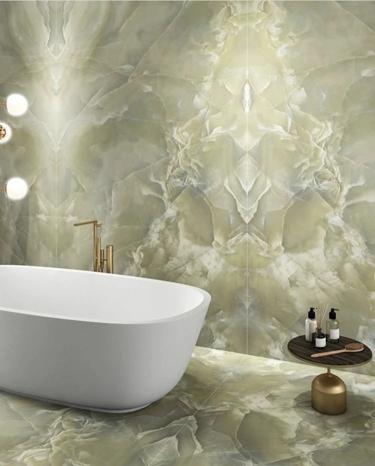 customizable High Quality Polished Natural Onyx Slab Green Onyx for Interior Decoration