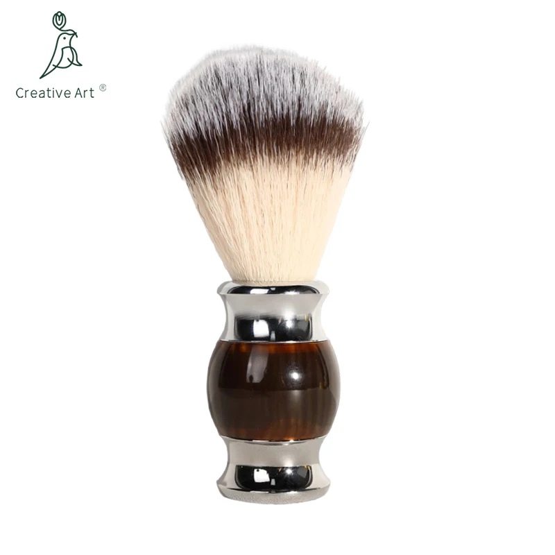 Cheap price Manufacturer Metal Resin synthetic hair knot small black Soap Double Edge Straight Shaving Razor