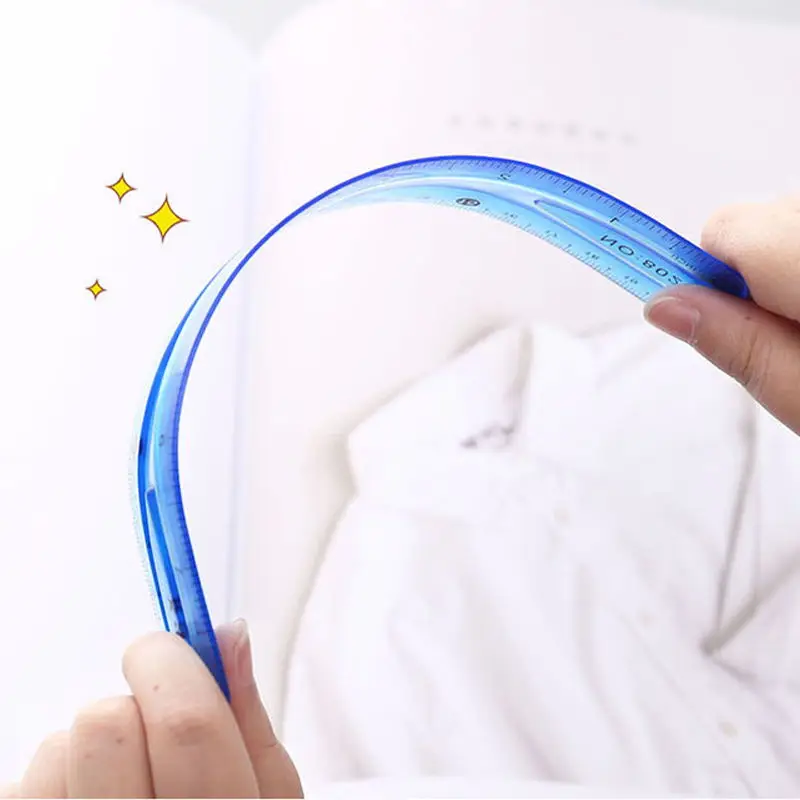 Factory Sale New Design School Stationery Student Gift Simple  20 cm Translucent Bendable Plastic Ruler