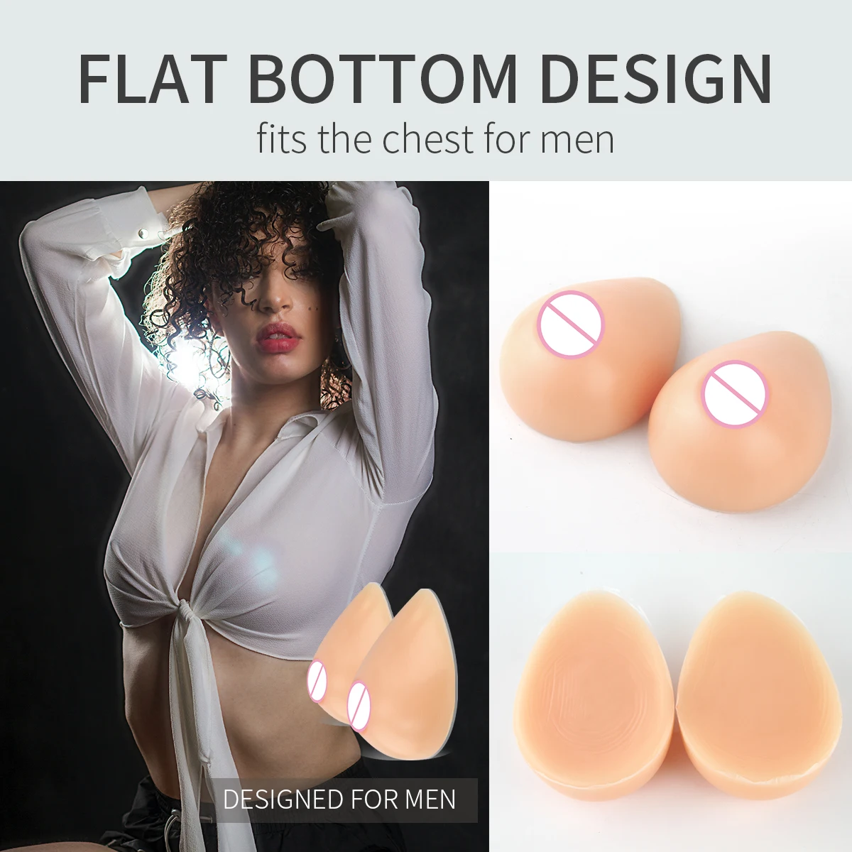 Silicone False Breast Forms Prosthesis Boobs Free Shipping BT900 One Pair 100% Silicone Soft and Realistic 1800g Pair 2-6 Years