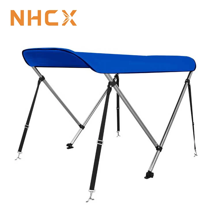 NHCX Highly recommended 4 Bow Bimini Boat Top Cover Bimini Top with Rear Support Pole and Storage Boot