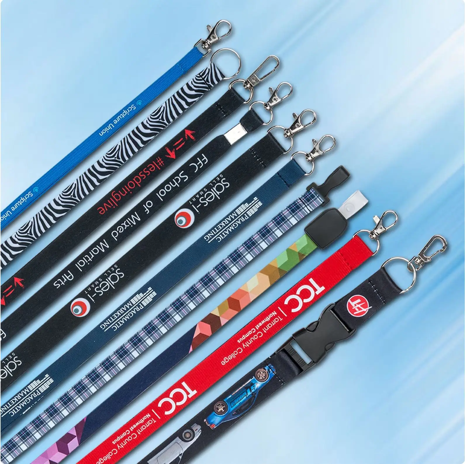 OEM/ODM  custom printed lanyards neck strap lanyard brand name lanyard with buckle adjustable