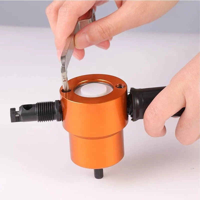  Metal Sheet Nibbler Double Headed Cutter 360 Degree Rotating Adjustable Cutting