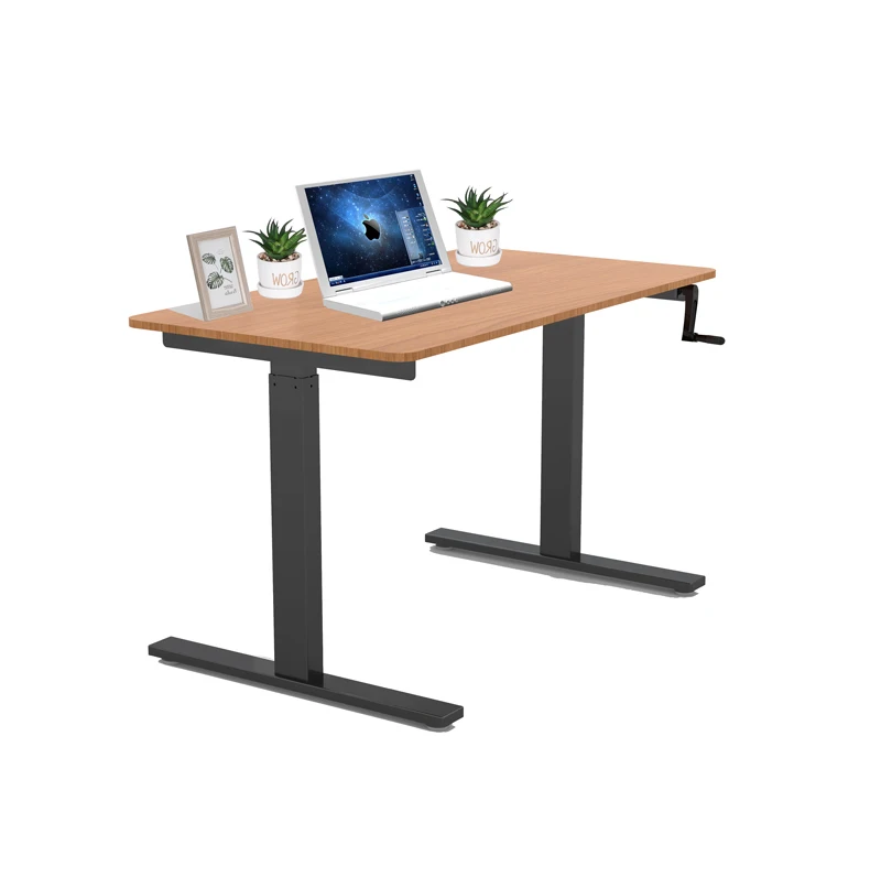 NATE Hot Sale Wholesale ODM OEM Home Office Ergonomic Hieght Adjustable Sit Stand Standing Manual Hand Crank Desk