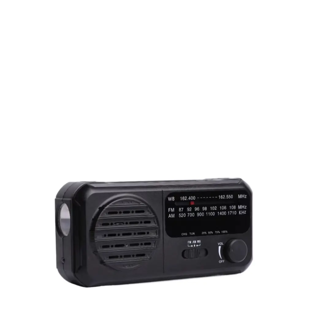 Emergency Flashlight Radio with smart phone charger AM/FM/WB radio LED light with mobile phone charger