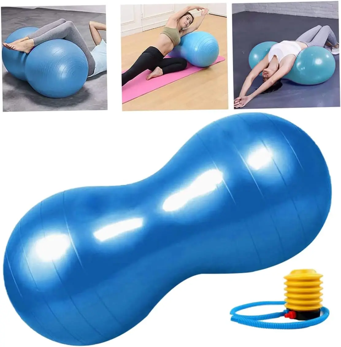 Anti-Burst Peanut Shape Yoga Ball For Stability Balance Physical Therapy Labor Birthing Back Massage Ball