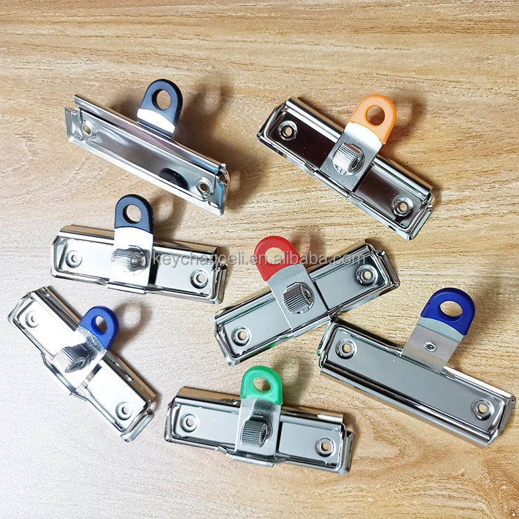 100mm silver low profile clip metal clipboard clip combined spring loop and rubber cover doctor pen holder