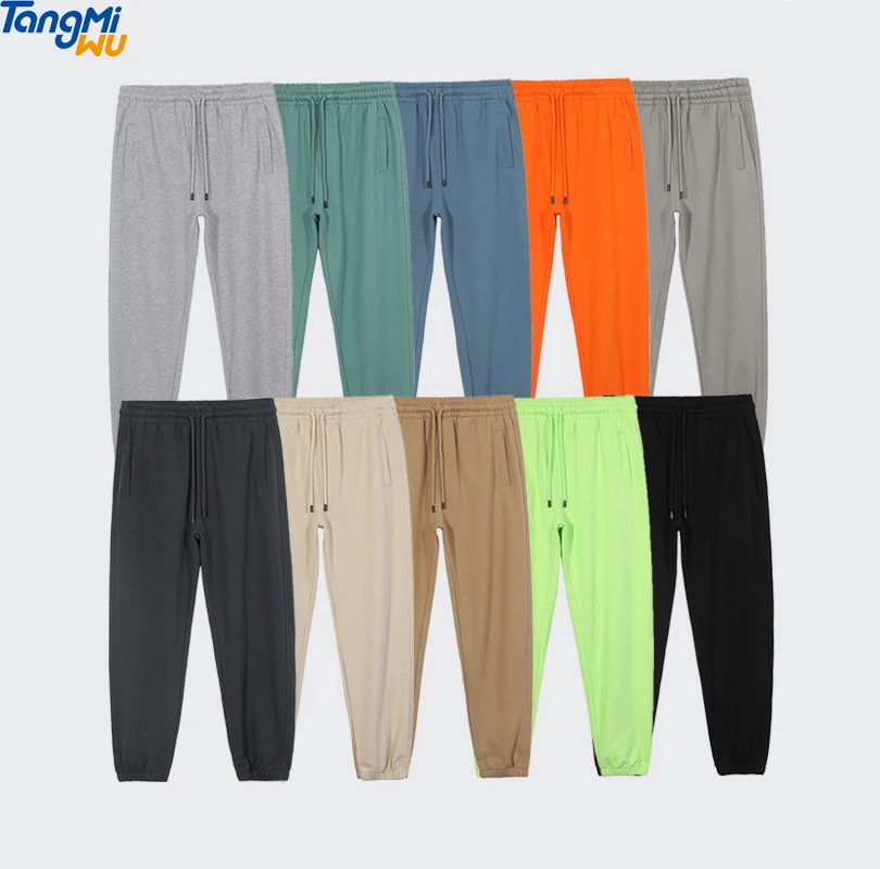 Wholesale 100% Terry cotton 350g Spring summer sweat pant fashion high street blank men plain jogger pants