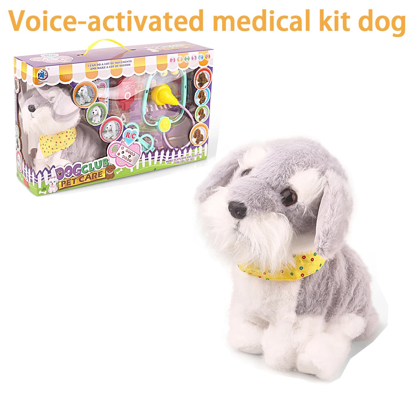 Лидер продаж, детская медицинская игрушка, активируемая йойсом собака с голосовой активацией, медицинский комплект для собак