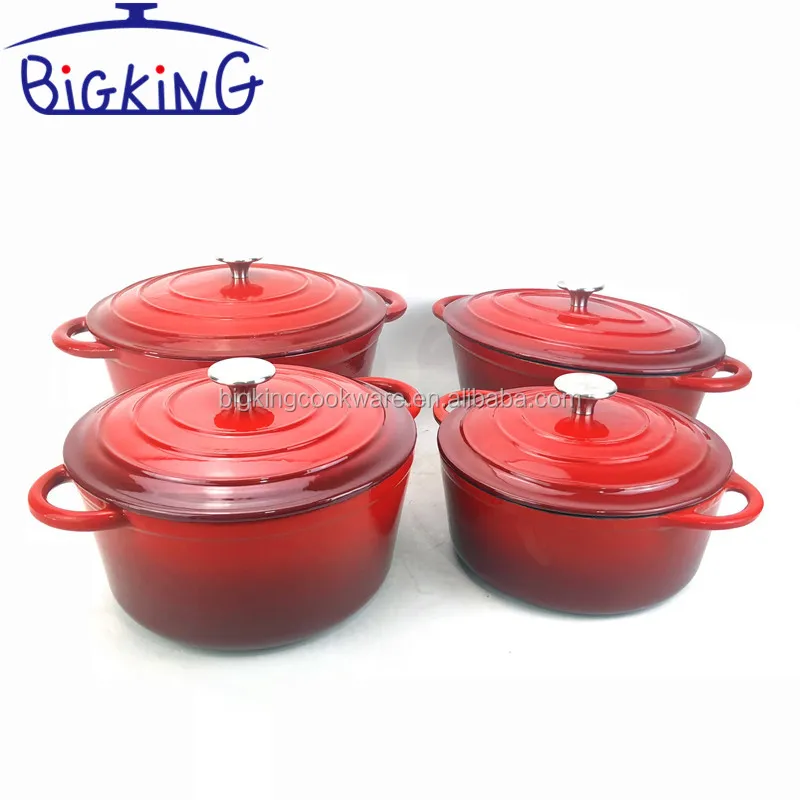 Wholesale High Quality Home Kitchen Cooking Pots Nonstick Enamel Cast Iron Cookware Sets