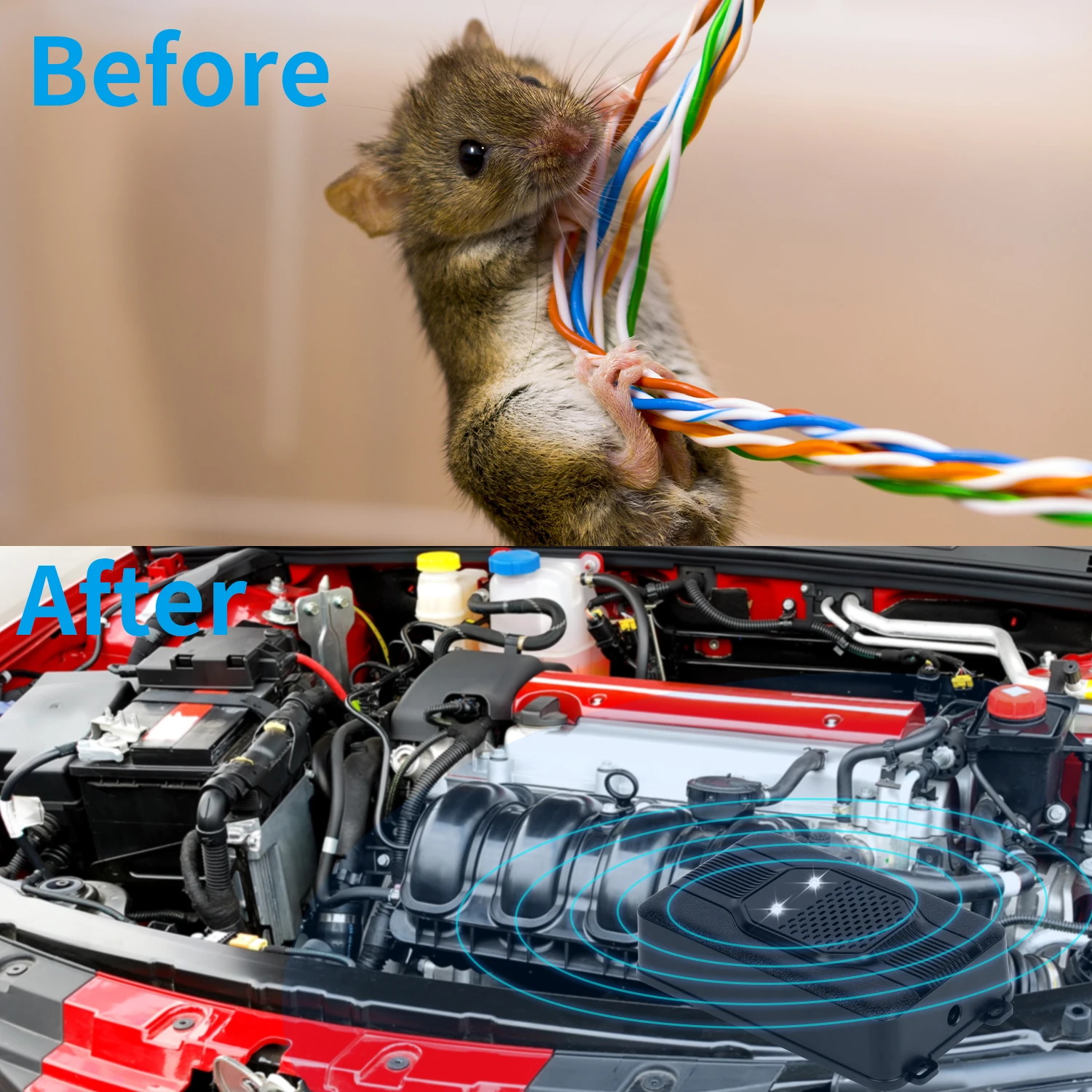 Newest X-Pest Underhood Animal Repeller Mouse Rat Rodent Control for Car Vehicle Protection Mouse Repellent