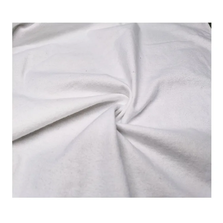 Заводской запас, полностью хлопковая однотонная белая фланелевая ткань для детской одежды