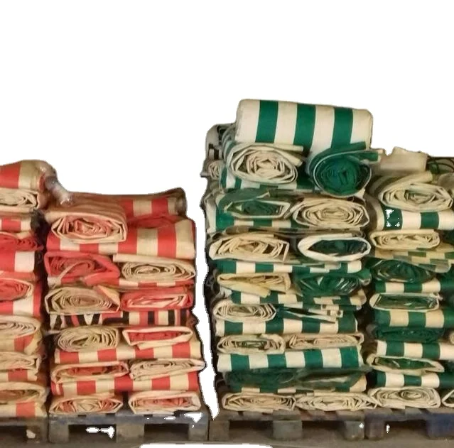 Полиэфирные виниловые водонепроницаемые красные и белые полосы ПВХ брезенты