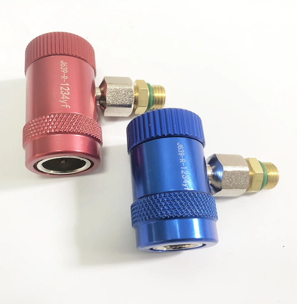 R1234yf Quick Coupler Adapters & AC Hose Fitting Connectors for Air Conditioning Evacuation and Recharging