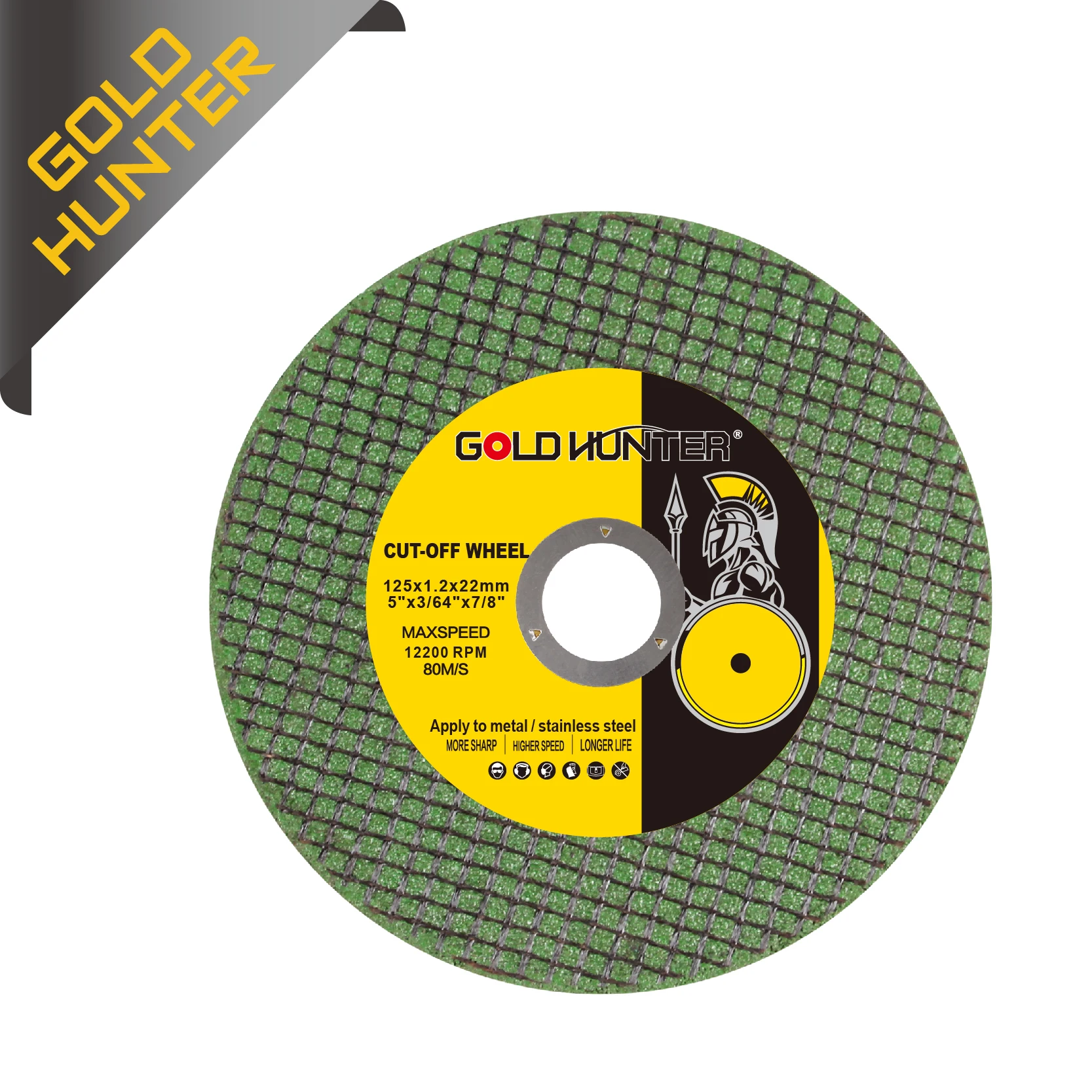 Сверхтонкий режущий диск A46 TBF 41 GOLD HUNTER, диск для резки/колесо/отрезное колесо для стали и нержавеющей стали, 5 дюймов, 125x1,6x22,2 мм