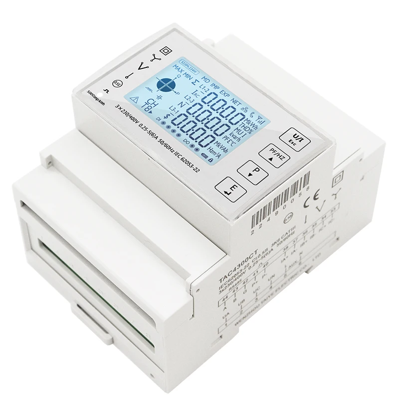 With 3PCS RS485 Modbus 50/100/15/200CT 230VAC Din Rail 3 Phase Energy Monitor Consumption Power Meter kwh Ammeter