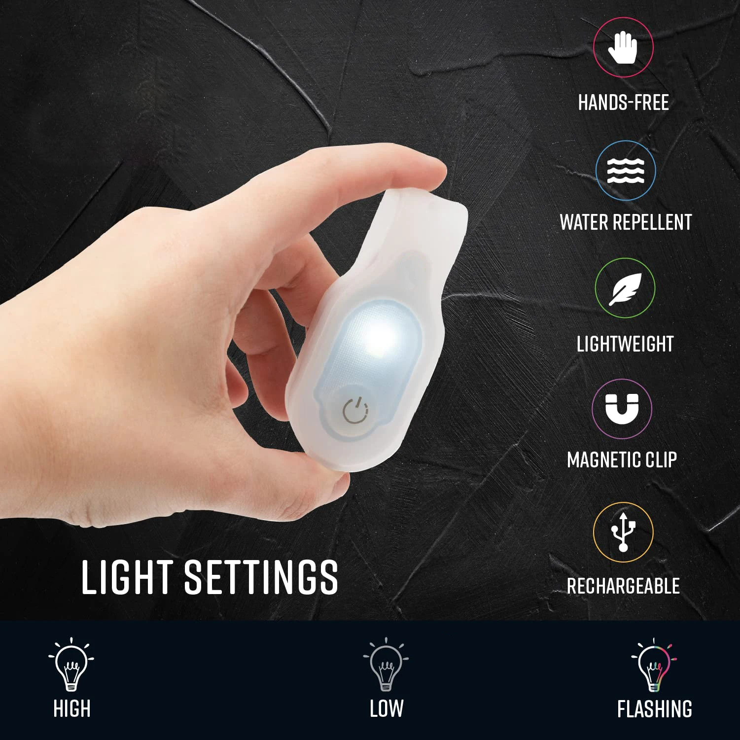 UMIONE Hiking Boating Running Travel Touch Outdoor Flashing Flashlight Clip On Pocket Bag Silicone Safety Magnet Led Clip light