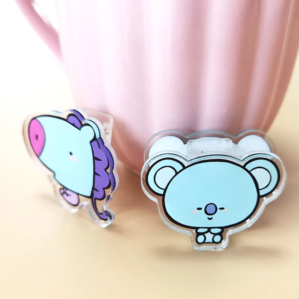 Custom design creative plastic paper clip anime acrylic clip for office school stationery