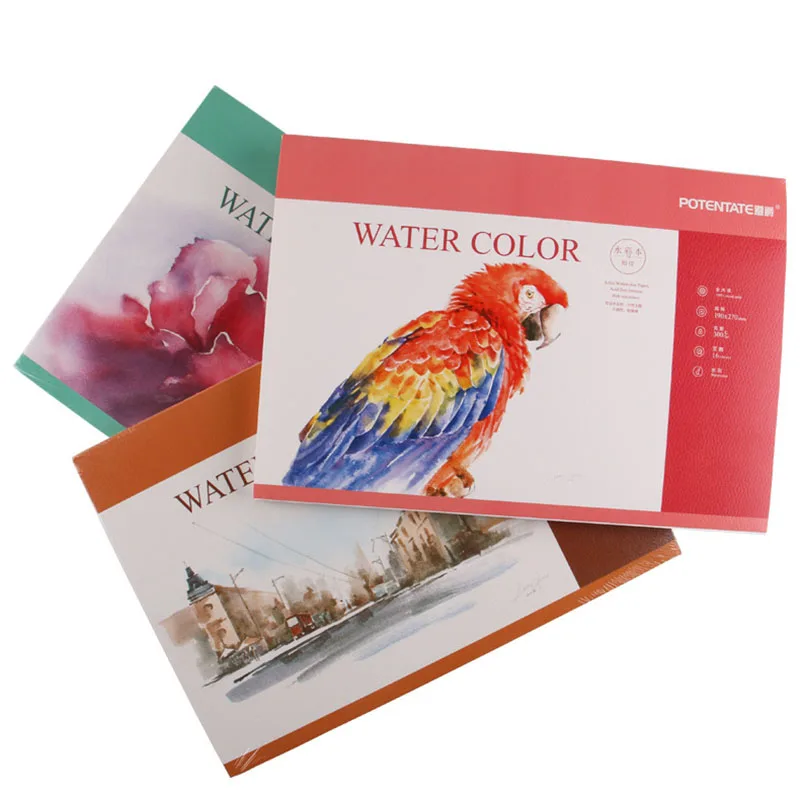 Meihui 8 16 32 K 300GSM Wood Pulp Watercolor PaperJournal Block for Dry Wet Media Painting