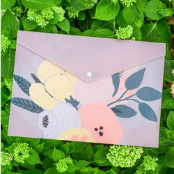 A4 custom PP plastic file bags document wallet file envelope folder with snap button for document stationery tools organization