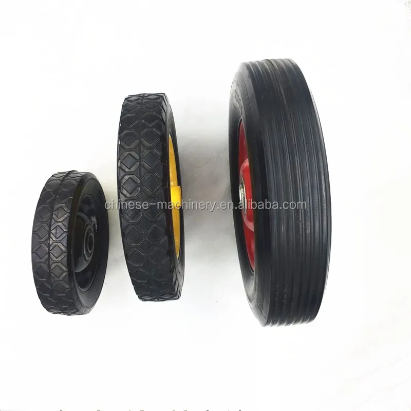 Custom Cast Iron Wheel Hub Solid Rubber Shopping Trolley Wheels