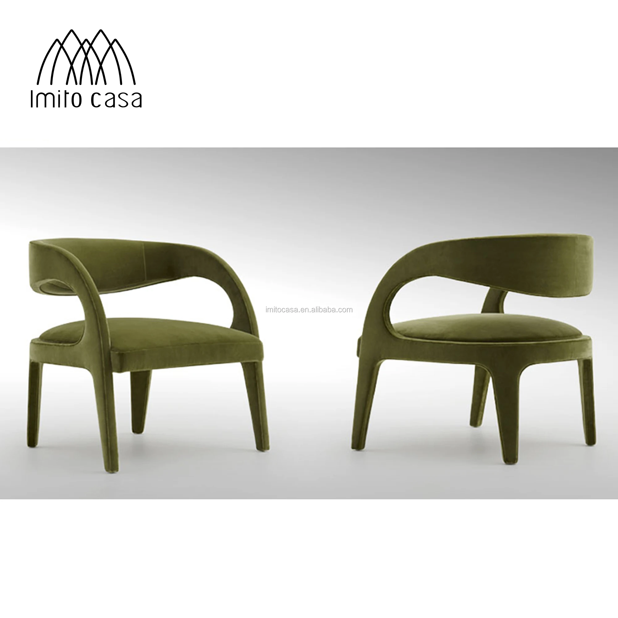 
IMITO CASA Luxury European Concise Style Designed Velvet Dining Chair Italian Fashionable Living Room Fabric Leisure Armchair 