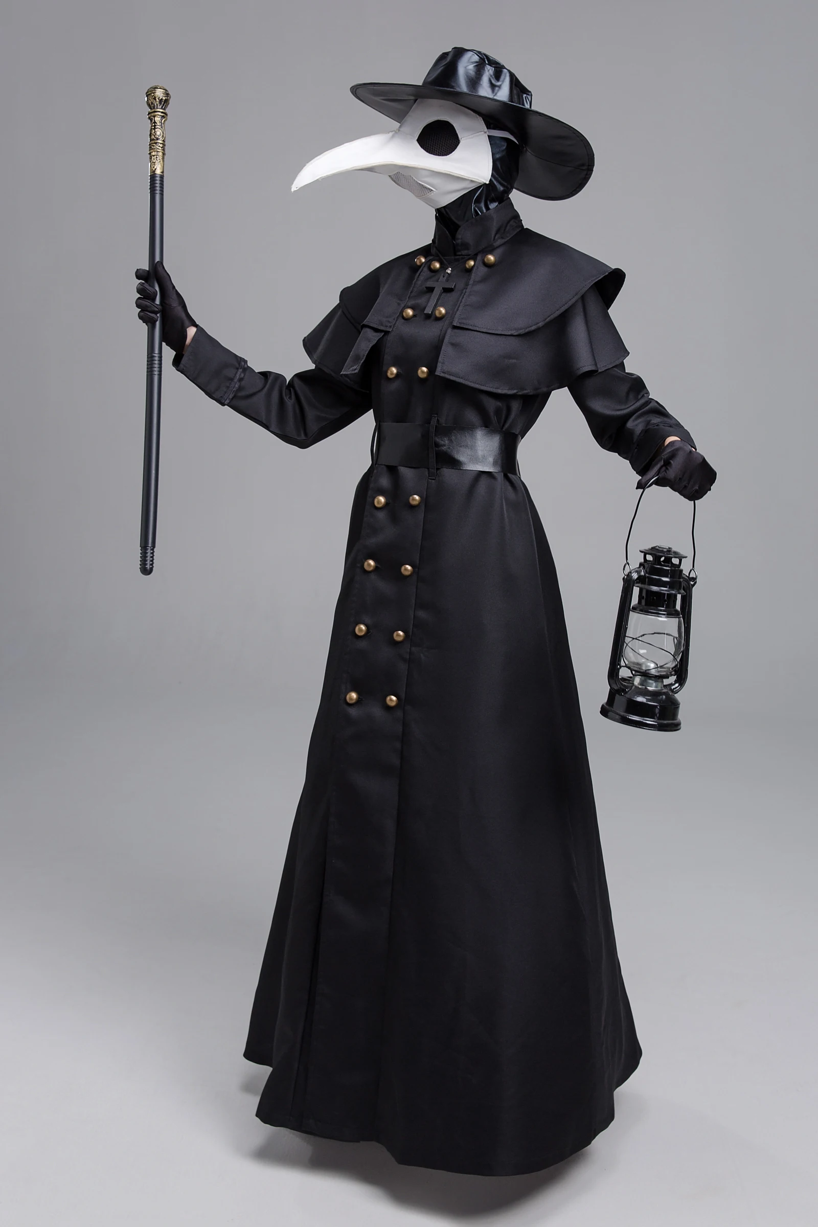 Halloween costume adult medieval steampunk style plague doctor costume crow beak bird costume