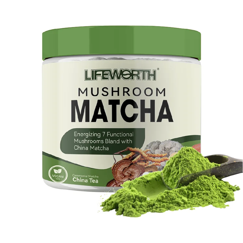LIFEWORTH Organic Pure Wholesale Slim Matcha Green Tea Powder with Mushrooms