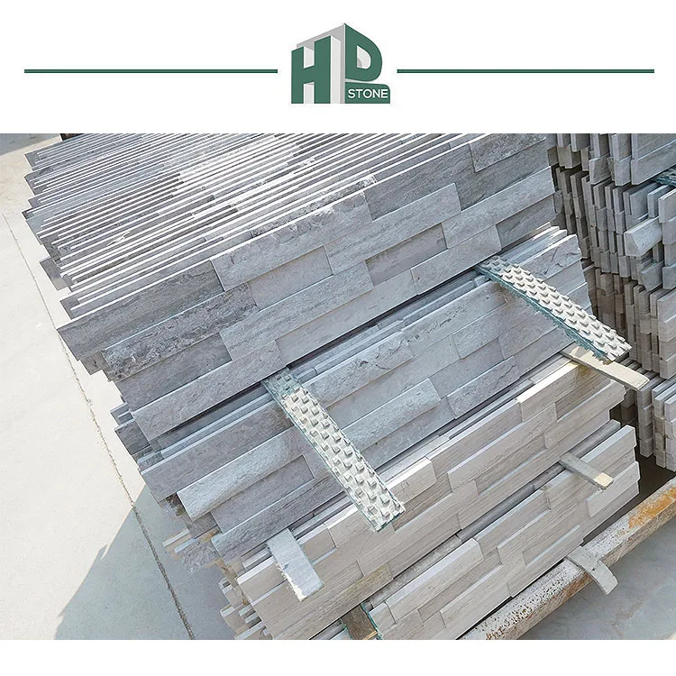 Cheap Wall Panel Natural White Wooden Marble Culture Stone for wall tiles