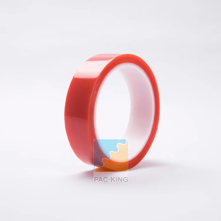 Cutting Red Film Highly Clear Double Sided PET Tape Sticky Hot Melt Adhesive