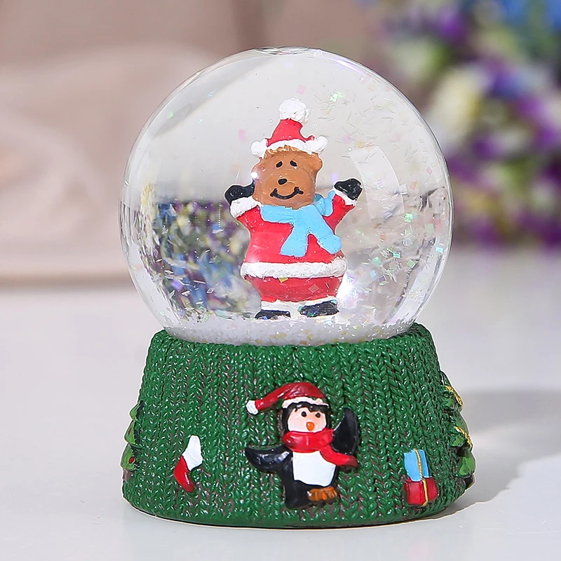 OEM Wool Design Decoration with Christmas Snowball Snow Ball Home Decoration Water Globe