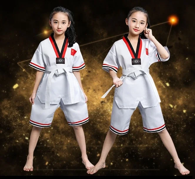 Костюм для боевых искусств Tae Kwon Do Gi Студенческая форма с белым