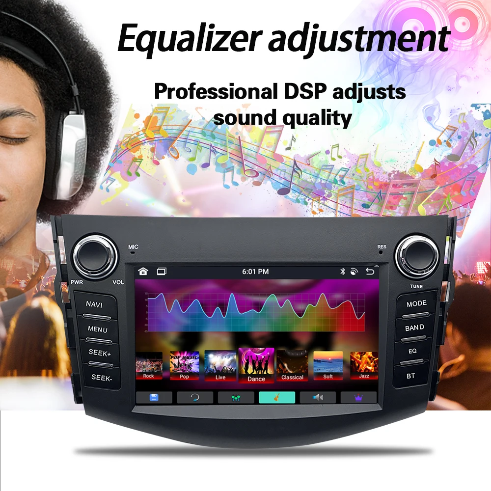 LELV Android 13 2+32g 4+64g Car Radio Multimedia Video Player Navigation Gps Wifi For Toyota Rav4