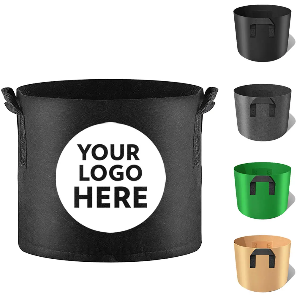 Custom Wholesale Amazon Hot Seller Breathable Biodegradable Non-woven Geotextile Fabric Nursery Tree Plant Grow Bag