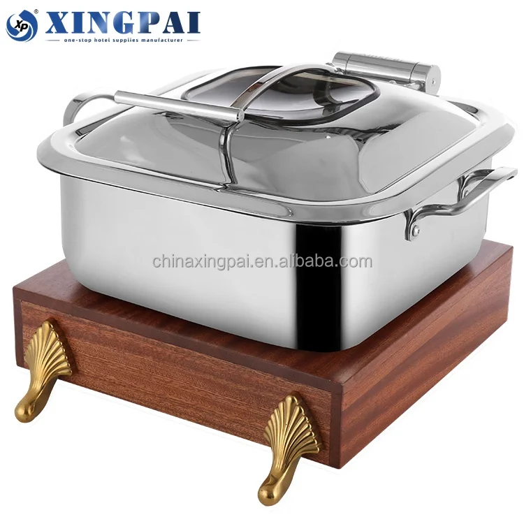 XINGPAI restaurants equipment silver square buffet food warmer chafing dish buffet set for hotel banquet