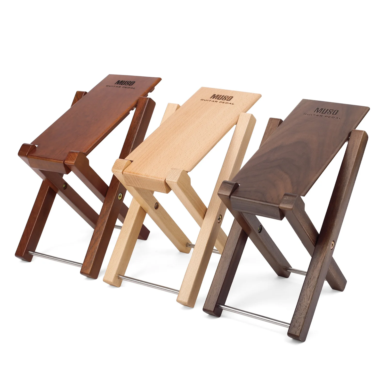 Black Walnut Guitar Foot Stool 9.25 Inch 4 Gear Adjustable Non-Slip Foot Rest for Classical Guitar Guitar Wood Pedal