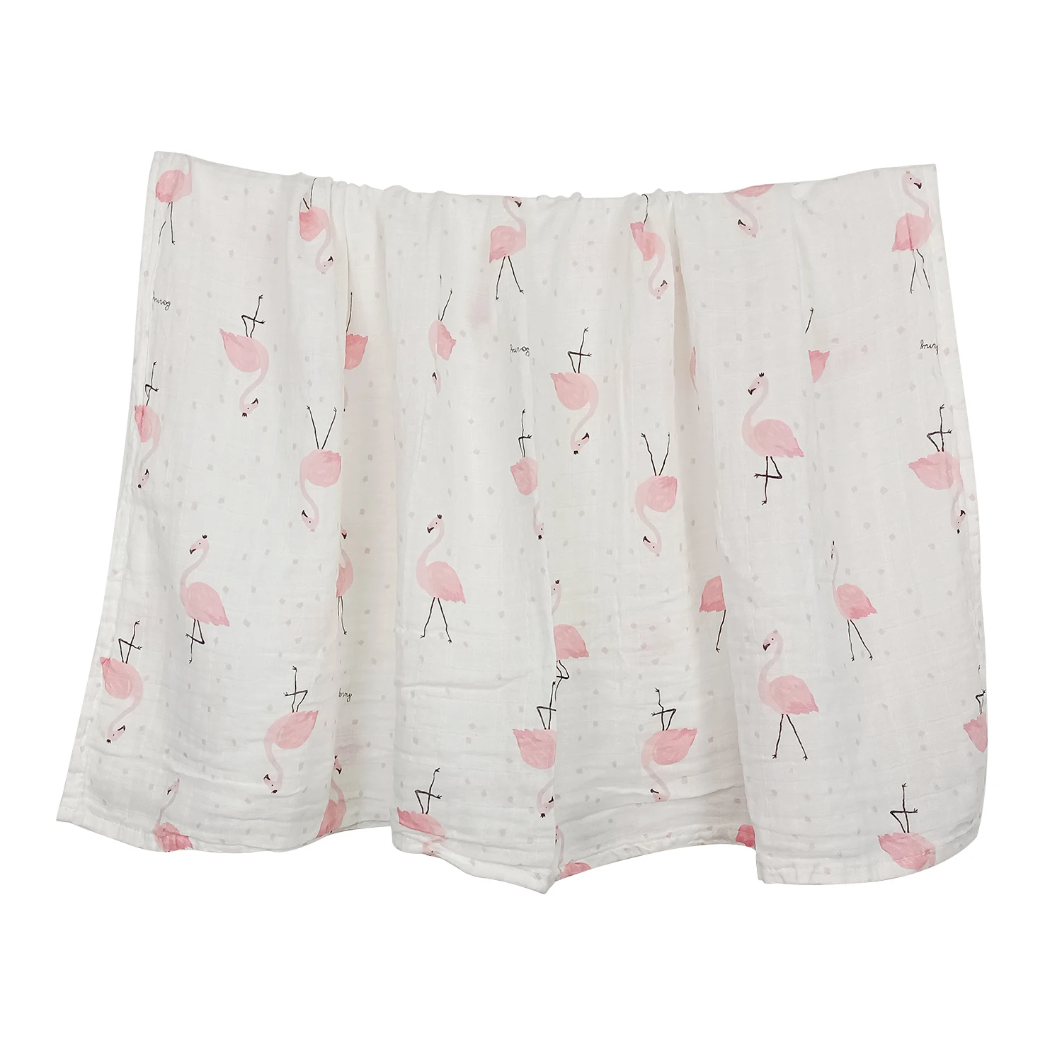 Organic cotton woven bamboo floral baby muslin baby swaddle blanket thick baby 2 sided receiving blanket set custom logo