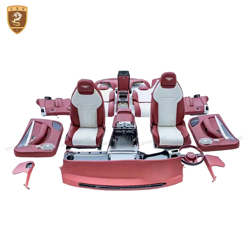 For Bentley Continental GT 04-17 Upgrade 20-24 Car Interior Trim Leather Seat Dashboard Center Console Door Panel Steering Wheel