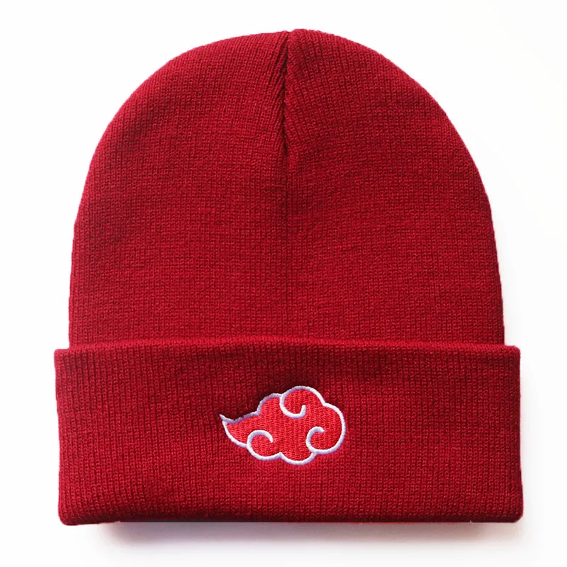 14  style Akatsukied Logo Anime Casual Beanies for Men Women Knitted Winter Hat Red Cloud Hip-hop Skullies Hat Unisex Caped