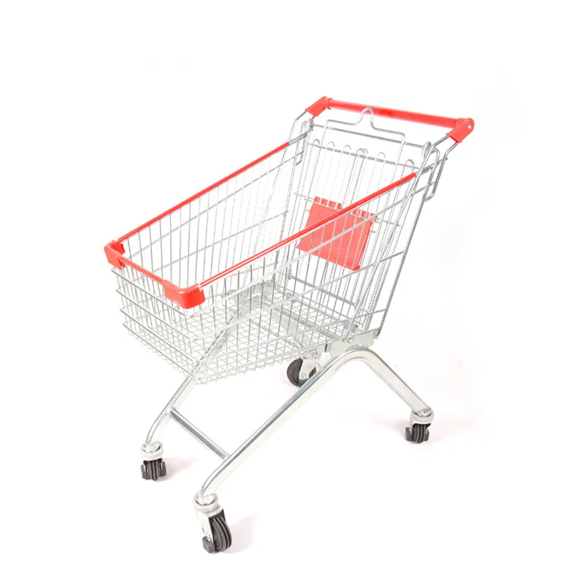 
Manufacturer hot sale European style rolling metal shopping trolley cart for supermarket 