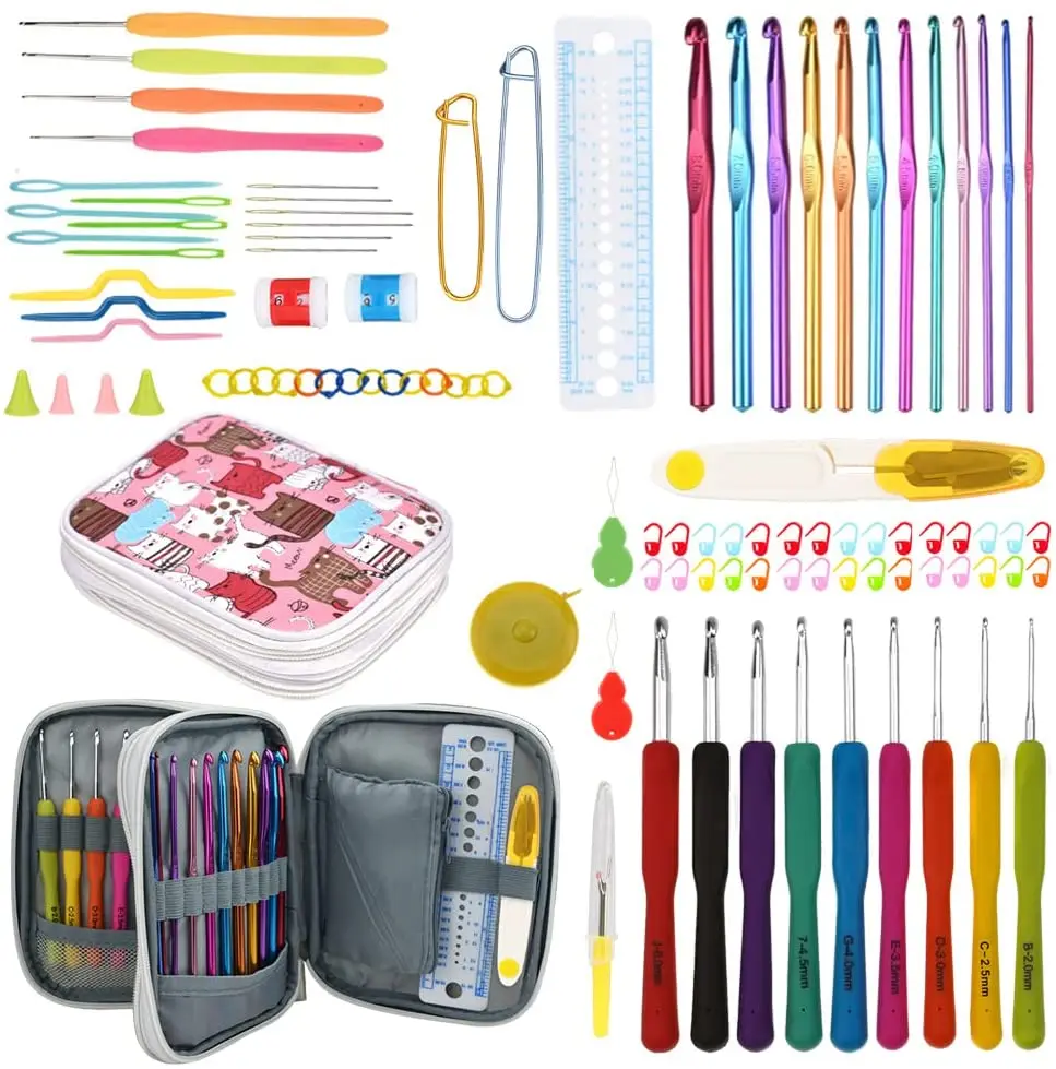 170 Pieces Crochet Hooks Set DIY Hand Knitting Tools Crochet Needles