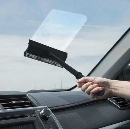 2-in-1 Telescopic Window Squeegee Cleaning Tool Auto & Windshield Sponges Window Cleaning Rubber Squeegee