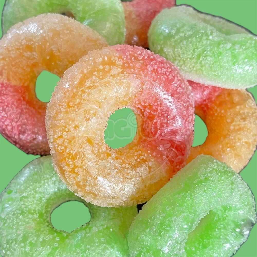 Заморозка жареные конфеты OEM/ODM оптом высокое качество сушеные Замороженные красочные персиковые кольца
